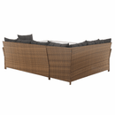 Kerti rattan szett, szürkésbarna/világosbarna, SAGIR