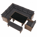 Kerti rattan szett, szürkésbarna/világosbarna, SAGIR