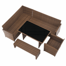 Kerti rattan szett, szürkésbarna/világosbarna, SAGIR