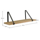 Fali polc, tölgy/fekete, SAGIRA