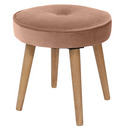 Puff, rózsaszín Velvet anyag/barna, SAIDA