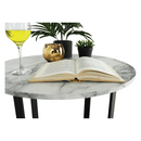 Dohányzóasztal, fehér márvány/fekete érc, SALINO