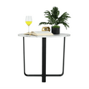 Dohányzóasztal, fehér márvány/fekete érc, SALINO