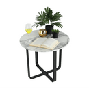 Dohányzóasztal, fehér márvány/fekete érc, SALINO