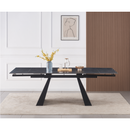 Kihúzható étkezőasztal, grafit/fekete, 160-240,5x90 cm, SALAL