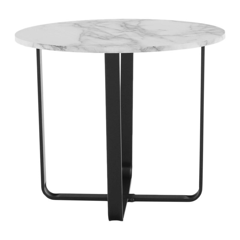 Dohányzóasztal, fehér márvány/fekete érc, SALINO