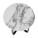 Dohányzóasztal, fehér márvány/fekete érc, SALINO