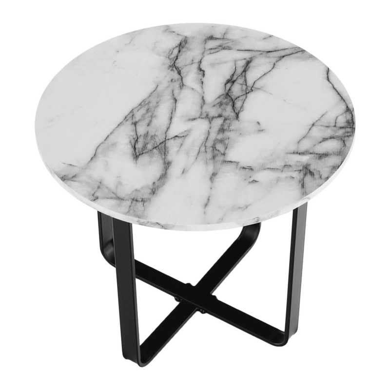 Dohányzóasztal, fehér márvány/fekete érc, SALINO