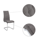 Étkezőszék, világosszürke/szürke/króm, SALOMA NEW