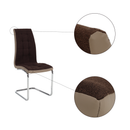 Étkezőszék, barna szövet/textilbőr bézs/króm, SALOMA NEW