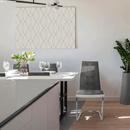 Étkezőszék, sötétszürke szövet/textilbőr fehér/króm, SALOMA NEW