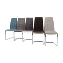 Étkezőszék, világosszürke/szürke/króm, SALOMA NEW