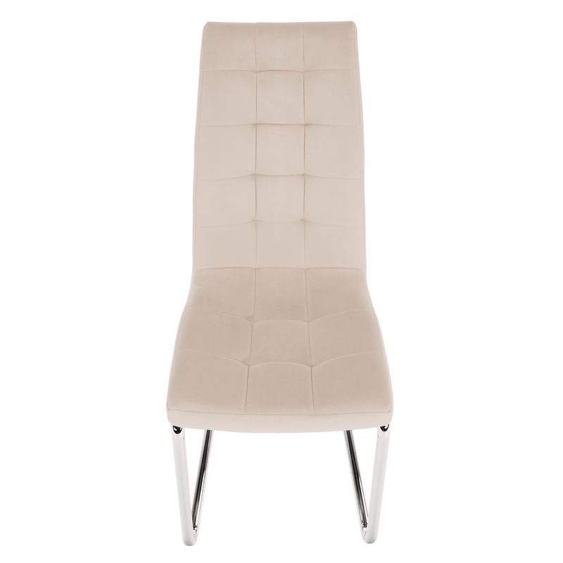 Étkezőszék, bézs Dulux Velvet szövet/króm, SALOMA NEW