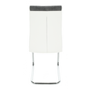 Étkezőszék, sötétszürke szövet/textilbőr fehér/króm, SALOMA NEW