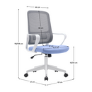 Irodai szék, neomint-világoskék/szürke/fehér, SALOMO TYP 1