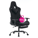 Irodai/gamer szék, fekete Velvet szövet, teherbírás 150 kg, SALOP