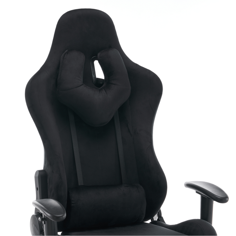 Irodai/gamer szék, fekete Velvet szövet, SALOP