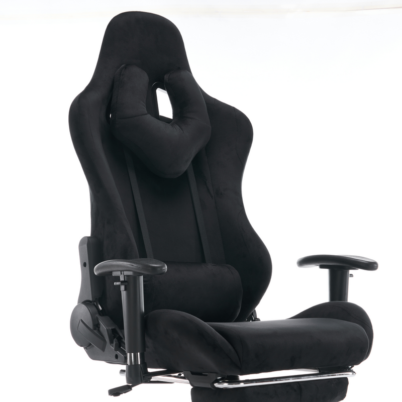 Irodai/gamer szék, fekete Velvet szövet, SALOP