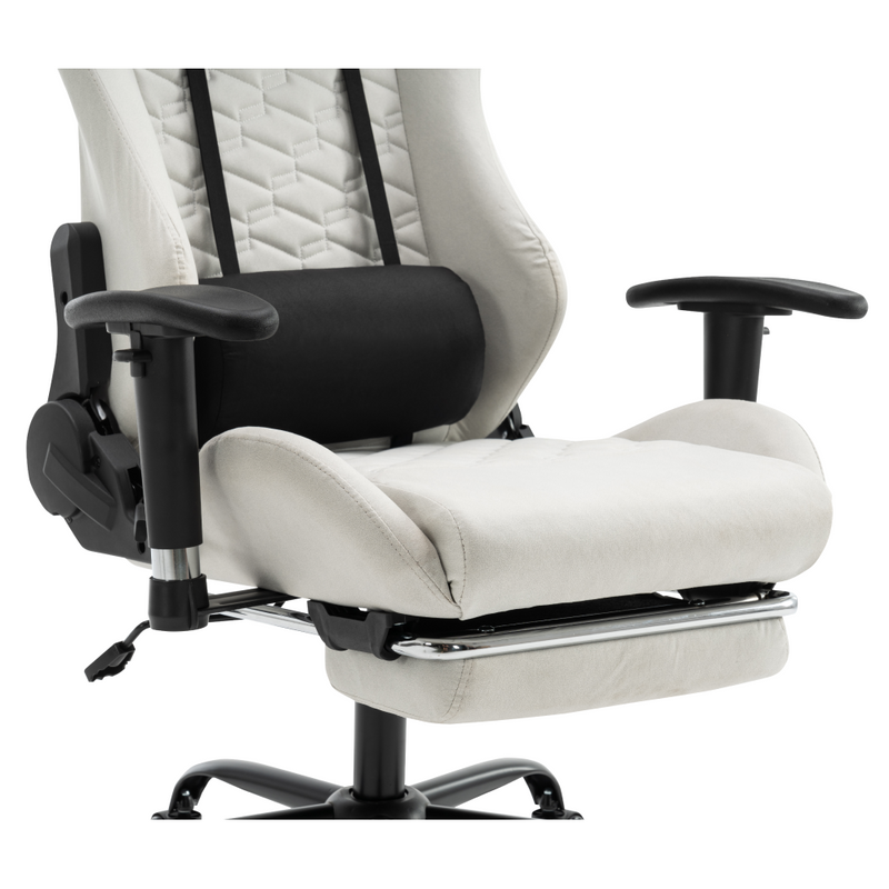 Irodai/gamer szék, fehér/fekete, PAPIBAS