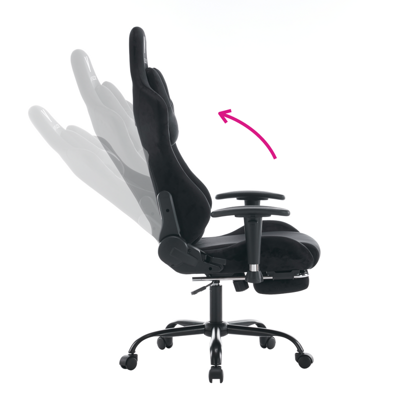 Irodai/gamer szék, fekete Velvet szövet, SALOP