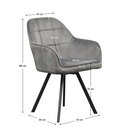 Forgó étkezőszék, sötétszürke Velvet szövet, SAMANTA
