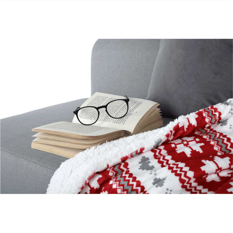 Kétoldalas bárány takaró, téli minta, 150x200, SAMANTE