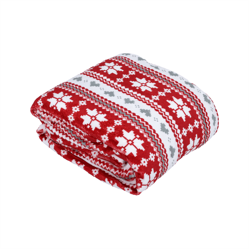 Kétoldalas bárány takaró, téli minta, 150x200, SAMANTE