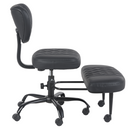 Ergonomikus térdeplőszék, fekete műbőr/fekete, SAMER