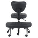 Ergonomikus térdeplőszék, fekete műbőr/fekete, SAMER
