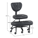 Ergonomikus térdeplőszék, fekete műbőr/fekete, SAMER
