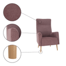 Füles fotel, fáradt rózsaszín/tölgy, SAMY