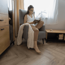 Füles fotel, szürke/fekete, SAMY