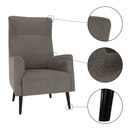 Füles fotel, szürke/fekete, SAMY