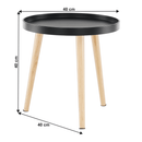 Kisasztal, fekete/természetes, SANSE TYP 2