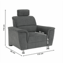 Fotel, szürke szövet, SANTIAGO