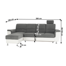 Kissarok, textilbőr fehér/szövet szürke, balos, SANTIAGO