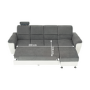 Kissarok, textilbőr fehér/szövet szürke, jobbos, SANTIAGO