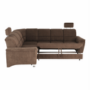 Kinyitható ülőgarnitúra, barna szövet, balos, SANTIAGO