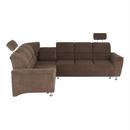 Kinyitható ülőgarnitúra, barna szövet, balos, SANTIAGO