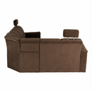 Kinyitható ülőgarnitúra, barna szövet, balos, SANTIAGO