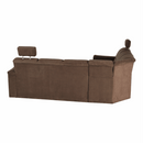 Kinyitható ülőgarnitúra, barna szövet, balos, SANTIAGO