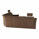 Kinyitható ülőgarnitúra, barna szövet, jobbos, SANTIAGO