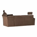 Kinyitható ülőgarnitúra, barna szövet, jobbos, SANTIAGO