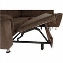 Kinyitható ülőgarnitúra, barna szövet, jobbos, SANTIAGO