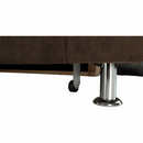 Kinyitható ülőgarnitúra, barna szövet, jobbos, SANTIAGO