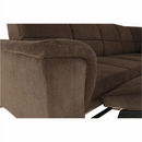 Kinyitható ülőgarnitúra, barna szövet, jobbos, SANTIAGO