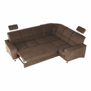 Kinyitható ülőgarnitúra, barna szövet, jobbos, SANTIAGO