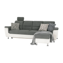 Kissarok, textilbőr fehér/szövet szürke, jobbos, SANTIAGO