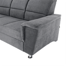 Kinyitható ülőgarnitúra, szürke szövet, balos, SANTIAGO