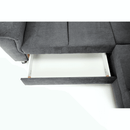 Kinyitható ülőgarnitúra, szürke szövet, balos, SANTIAGO